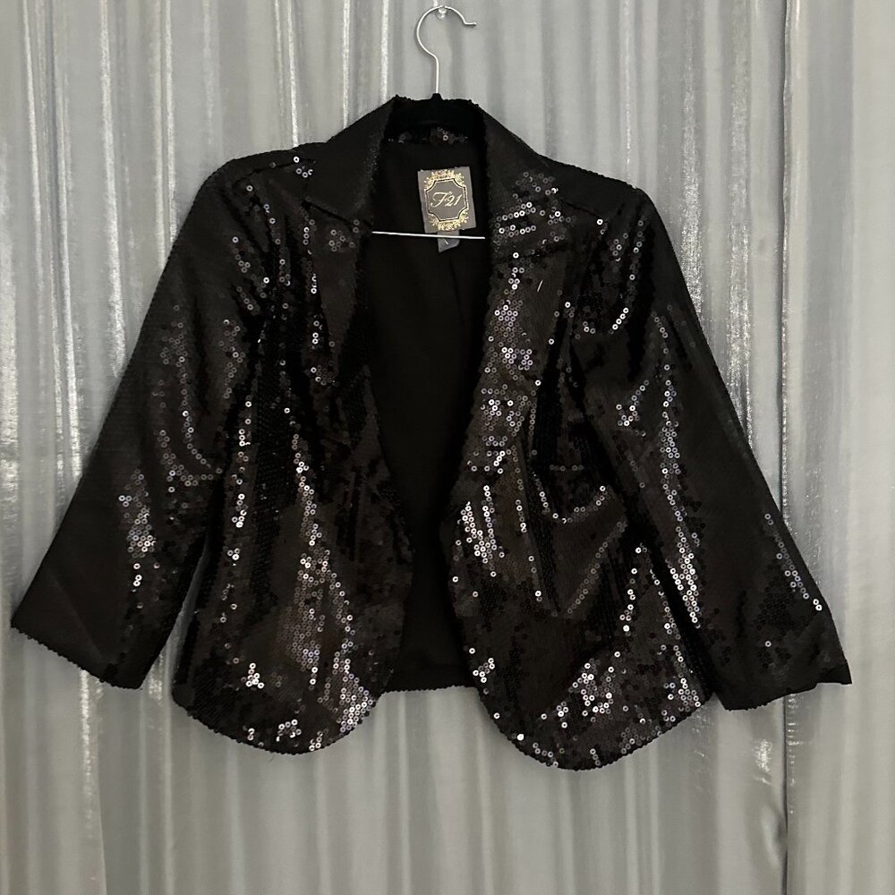 cropped sequin blazer sold as it is